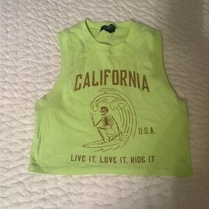 Forever 21 Lime Green California Crop Top